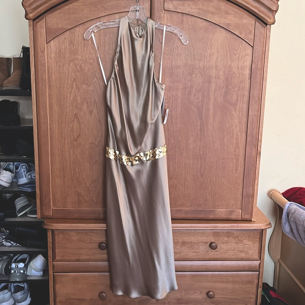 Vera wang  gold dress